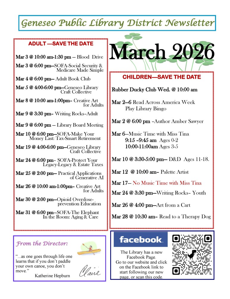 March 2026 Newsletter Page 1