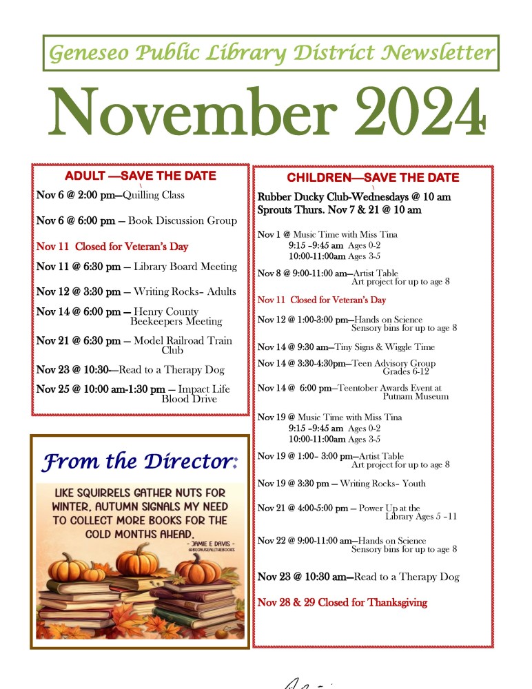 November 2024 Newsletter Page 1